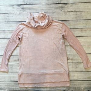 Pink softspun cowlneck sweater Gap S